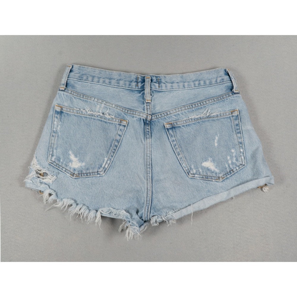 AGOLDE Parker Distressed Denim Shorts Swapmeet Light Blue 27 image 7